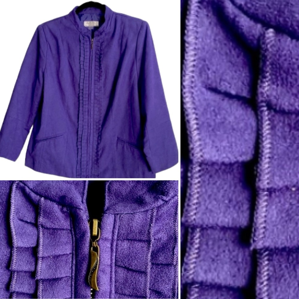 ALLISON DALEY Purple Suede Zip Up Jacket Blazer!!! Size 12P